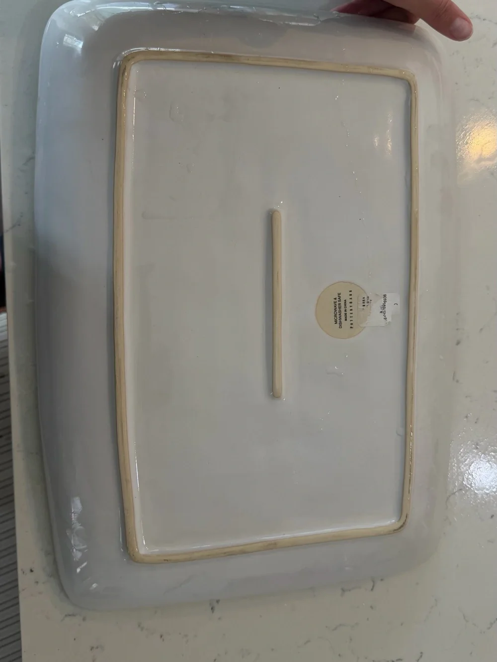 Pottery Barn White Embossed Floral Ceramic Tray Wall Plaque